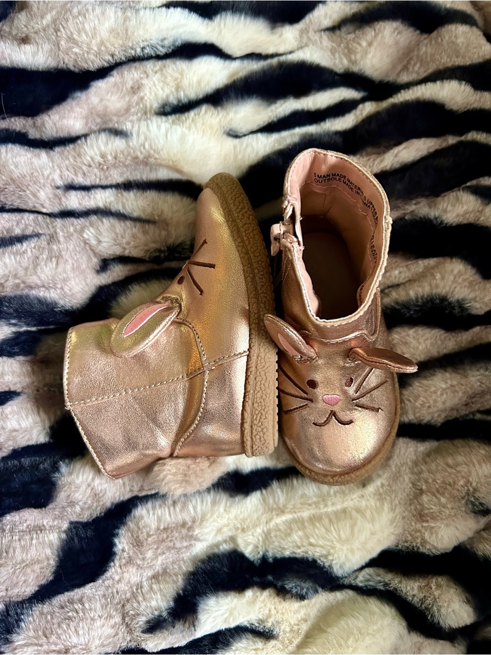 Cat & Jack Rose Gold Bunny Ear Toddler Boots